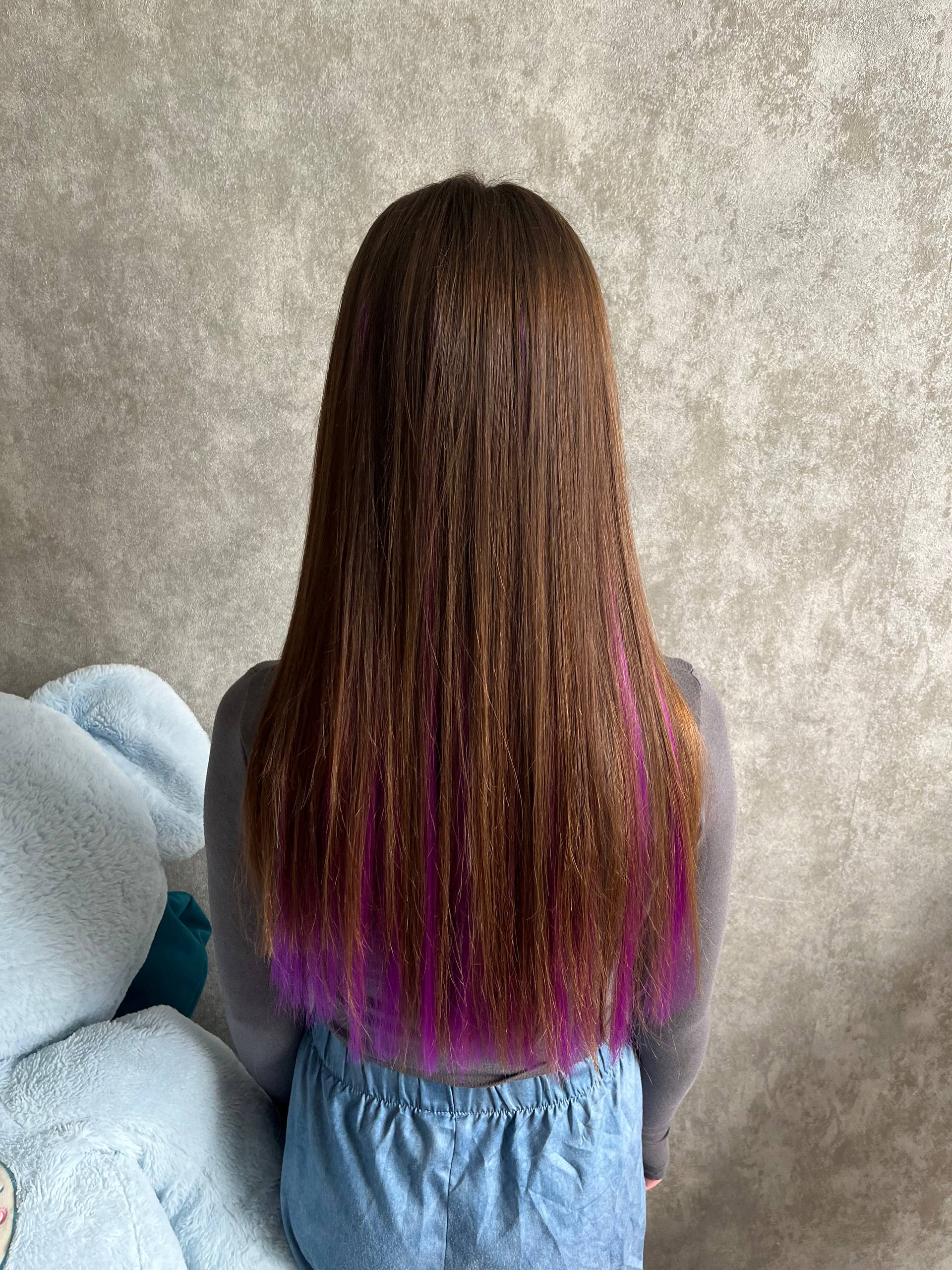 Colourful hair extensions, portfolio photo